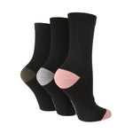 Load image into Gallery viewer, Women's Plain Socks with Contrast Heel & Toe - 3 Pairs