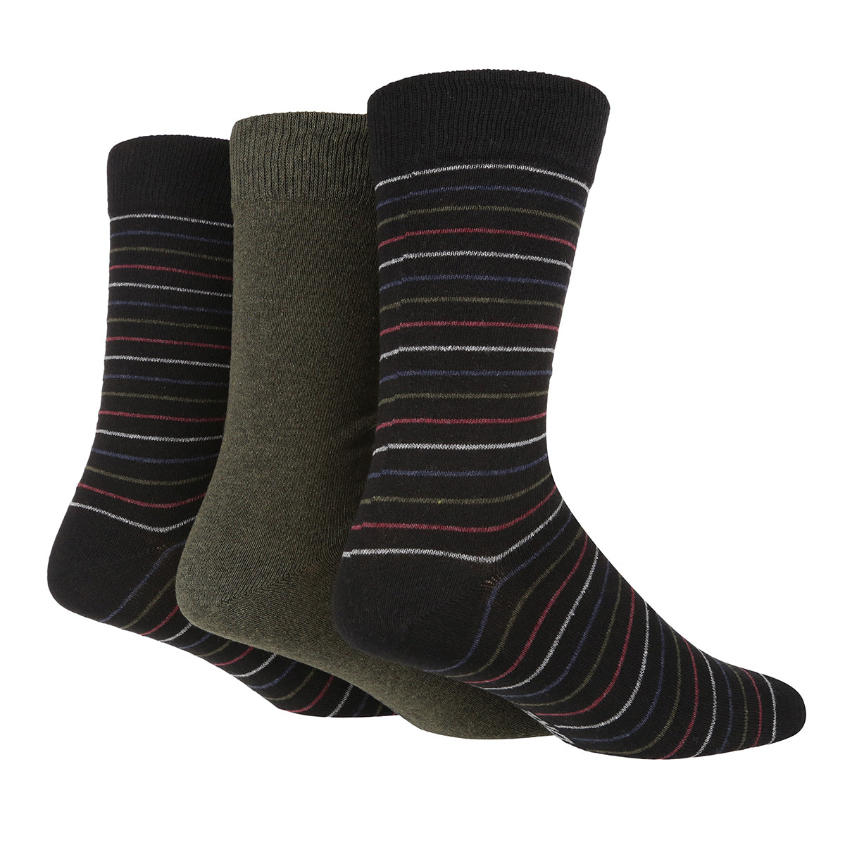 Men's Multi Stripe Socks - 3 Pairs