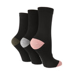 Load image into Gallery viewer, Women&#39;s Plain Socks with Contrast Heel &amp; Toe - 3 Pairs
